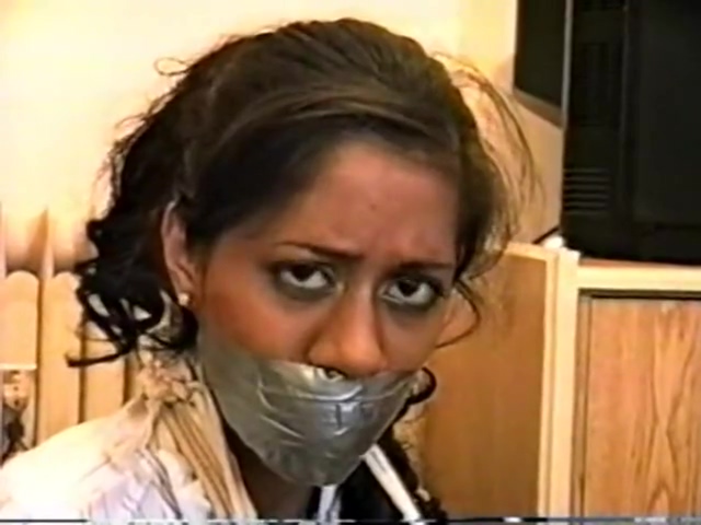 Indian girl wrap gagged and bound
