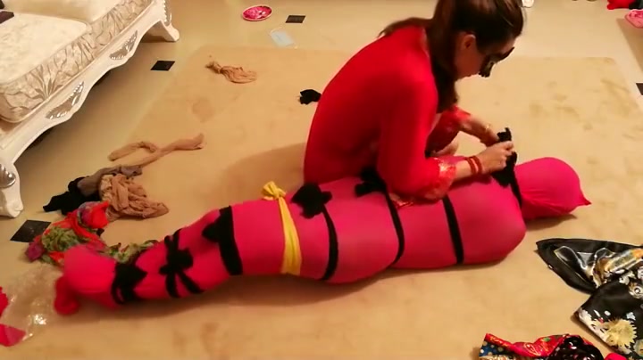 Cute-girl captured in Pantyhose mummification 2
