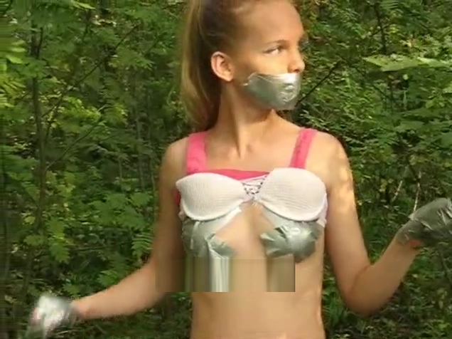 Blonde Tape Gagged In Public
