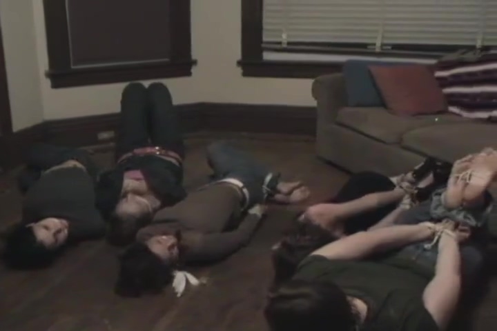 Five girls hogtied
