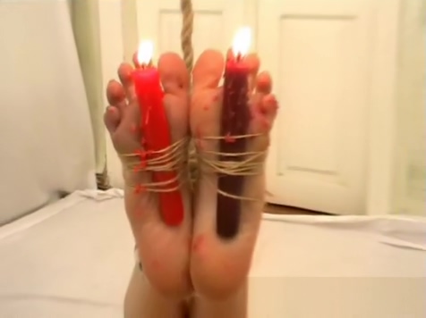 All Tied Up And Candle Wax Burns The Feet
